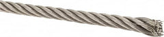 Lift-All - 3/16" Diam, Stainless Steel Wire Rope - 3,700 Lb Breaking Strength, Material Grade 304, 7 x 19 Strand Core - A1 Tooling