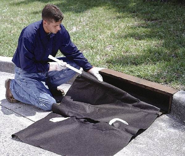 UltraTech - 42" Long x 24" Wide, Polypropylene Curb-Style Drain Guard - Black, Use for Oil/Sediment - A1 Tooling