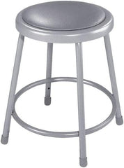 NPS - 18 Inch High, Stationary Fixed Height Stool - 14 Inch Deep x 14 Inch Wide, Vinyl Seat, Grey - A1 Tooling