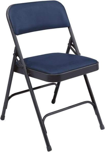 NPS - 18-3/4" Wide x 20-1/4" Deep x 29-1/2" High, Vinyl Folding Chair with Vinyl Padded Seat - Dark Midnight Blue - A1 Tooling