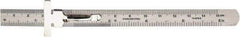 SPI - 6" Long, 1/64" Decimal Equivalency Table and 1mm Graduation, Flexible Stainless Steel Rule - English/Metric Graduation Style, 1/2" Wide, Silver, Polished Finish - A1 Tooling