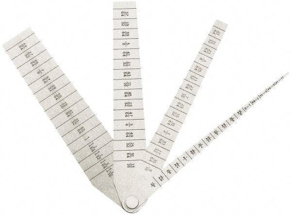 SPI - 1/16 to 1-1/16 Inch Measurement, 4 Leaf Taper Gage - 5-1/4 Inch Long x 1 Inch Wide, 1/64 Inch Graduation - A1 Tooling