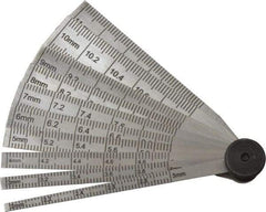 SPI - 2 to 12mm Measurement, 10 Leaf Taper Gage - 64mm Long, Tempered Steel, 0.02mm Graduation - A1 Tooling