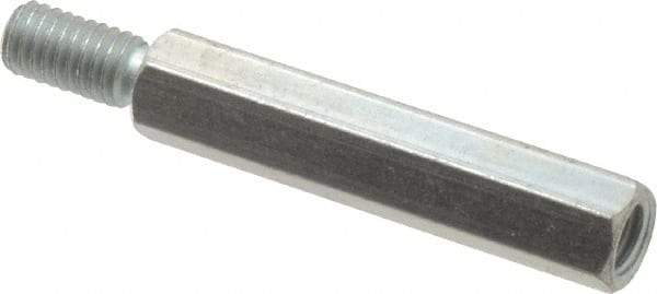 Electro Hardware - #10-32, 1-5/8" OAL, 1/4" Across Flats, Steel Hex Male/Female Circuit Board Standoffs - 1/2" Thread Depth, 1-1/4" Body Length, Zinc-Plated Clear Chromate Finish - A1 Tooling