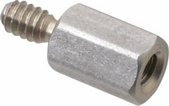 Electro Hardware - #6-32, 5/8" OAL, 1/4" Across Flats, Stainless Steel Hex Male/Female Circuit Board Standoffs - 3/8" Thread Depth, 3/8" Body Length, Bright Finish - A1 Tooling