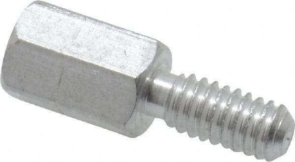 Electro Hardware - #8-32, 3/4" OAL, 1/4" Across Flats, Aluminum Hex Male/Female Circuit Board Standoffs - 7/16" Thread Depth, 3/8" Body Length, Bright Finish - A1 Tooling