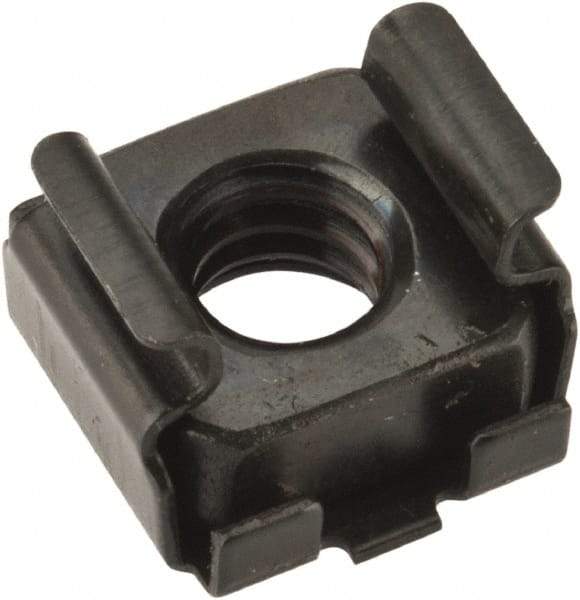 Value Collection - 1/4-20 Screw, 0.064 to 0.105" Thick, Spring Steel Cage Nut - 3/8" Center Edge, Black Phosphate Finish - A1 Tooling