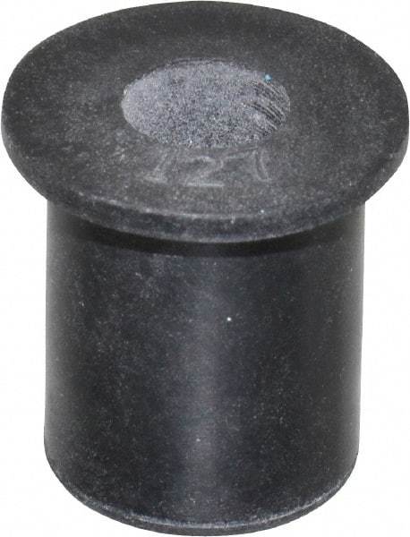 Au-Ve-Co Products - M6x1.00, 0.63" Diam x 0.051" Thick Flange, Rubber Insulated Rivet Nut - Metric Coarse Thread, Neoprene, 0.579" Long x 1/2" Body Diam, 0.63" OAL - A1 Tooling