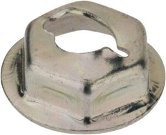 Au-Ve-Co Products - 3/16" Hole Diam, 1/2" OD, 3/8" Width Across Flats Washer Lock Nut - Zinc-Plated Spring Steel, For Use with Non Threaded Fasteners - A1 Tooling