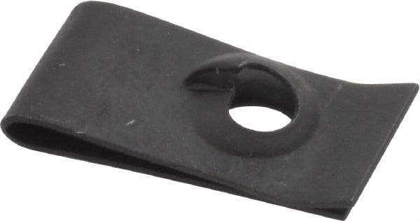 Value Collection - #10 Screw, 0.015 to 0.06" Thick, Spring Steel Extruded Tapped Hole U Nut - 15/32" Center Edge, Black Phosphate Finish - A1 Tooling