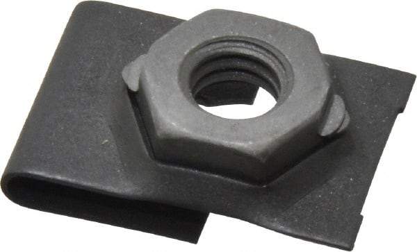 Value Collection - 5/16-18 Screw, 0.087 to 0.093" Thick, Spring Steel J Nut Retainer - 9/16" Center Edge, Black Phosphate Finish - A1 Tooling