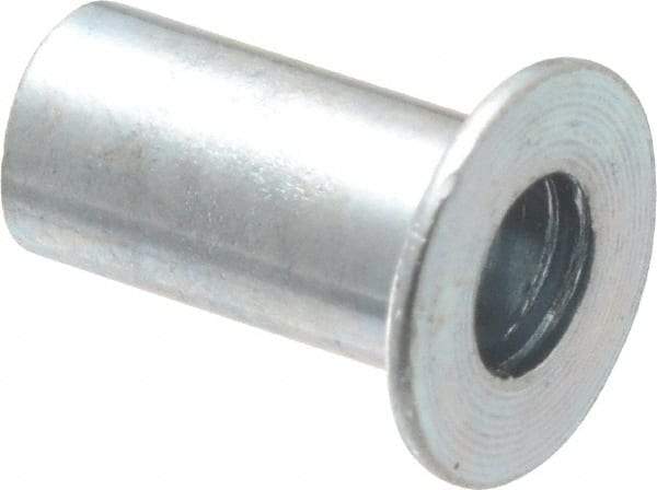 Value Collection - #8-32, 0.01 to 0.08" Grip, #2, Steel Standard Rivet Nut - Flat Head - A1 Tooling