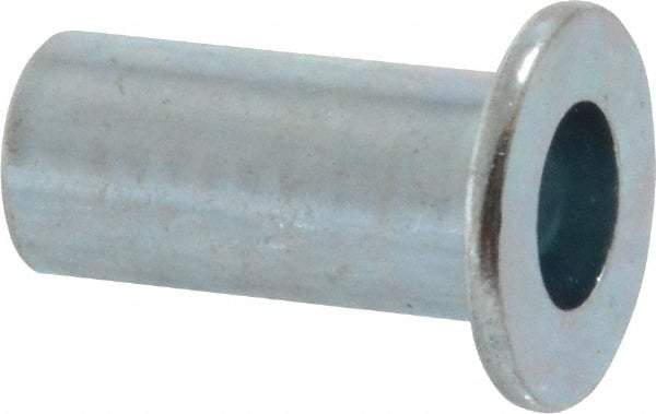 Value Collection - #10-24, 0.01 to 0.08" Grip, Steel Standard Rivet Nut - Drill Size Letter F, Flat Head - A1 Tooling