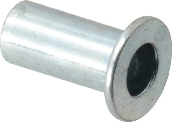 Value Collection - #10-32, 0.01 to 0.08" Grip, Steel Standard Rivet Nut - Drill Size Letter F, Flat Head - A1 Tooling