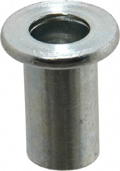 Value Collection - 3/8-16, 0.03 to 0.115" Grip, 1/2" Drill, Steel Standard Rivet Nut - Flat Head - A1 Tooling