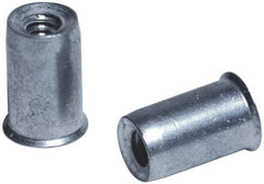 Marson - #6-32, 3/8" OAL, Thread-Sert Threaded Insert - 0.221" Hole Diam, 1/4" Head Diam, Steel - A1 Tooling