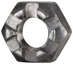 Value Collection - 1/4-28 UNF Grade 5 Steel Castle Locknut - 7/16" Width Across Flats, 9/32" High, Uncoated - A1 Tooling