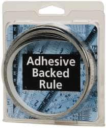 Made in USA - 12 Ft. Long x 1/2 Inch Wide, 1/32 Inch Graduation, Silver, Mylar Adhesive Tape Measure - Reads Right to Left, Horizontal Scale - A1 Tooling