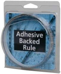 Made in USA - 6 Ft. Long x 1/2 Inch Wide, 1/16 Inch Graduation, Silver, Mylar Adhesive Tape Measure - Reads Left to Right, Horizontal Scale - A1 Tooling