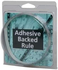 Made in USA - 6 Ft. Long x 1/2 Inch Wide, 1/16 Inch Graduation, Silver, Mylar Adhesive Tape Measure - Reads Right to Left, Horizontal Scale - A1 Tooling