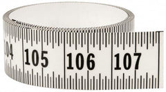 Made in USA - 9 Ft. Long x 1-1/4 Inch Wide, 1/16 Inch Graduation, Clear, Mylar Adhesive Tape Measure - Reads Left to Right, Horizontal Scale - A1 Tooling