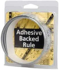 Made in USA - 9 Ft. Long x 1-1/4 Inch Wide, 1/16 Inch Graduation, Silver, Mylar Adhesive Tape Measure - Reads Right to Left, Horizontal Scale - A1 Tooling