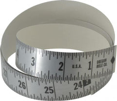 Made in USA - 18 Ft. Long x 1 Inch Wide, 1/16 Inch Graduation, Silver, Mylar Adhesive Tape Measure - Reads Right to Left, Horizontal Scale - A1 Tooling