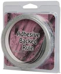 Made in USA - 24 Ft. Long x 1/2 Inch Wide, 1/16 Inch Graduation, Silver, Mylar Adhesive Tape Measure - Reads Left to Right, Horizontal Scale - A1 Tooling