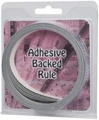 Made in USA - 24 Ft. Long x 1/2 Inch Wide, 1/16 Inch Graduation, Silver, Mylar Adhesive Tape Measure - Reads Right to Left, Horizontal Scale - A1 Tooling