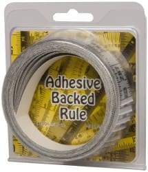 Made in USA - 24 Ft. Long x 1 Inch Wide, 1/16 Inch Graduation, Silver, Mylar Adhesive Tape Measure - Reads Right to Left, Horizontal Scale - A1 Tooling