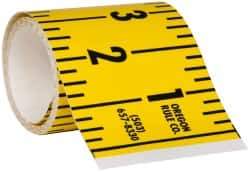 Made in USA - 7.5 Ft. Long x 3 Inch Wide, 1/4 Inch Graduation, Yellow, Mylar Adhesive Tape Measure - Reads Right to Left, Horizontal Scale - A1 Tooling