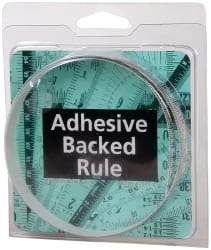 Made in USA - 1 m Long x 1/2 Inch Wide, 1/16 Inch Graduation, White, Mylar Adhesive Tape Measure - Reads Left to Right, Horizontal Scale - A1 Tooling