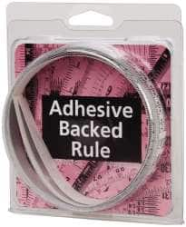 Made in USA - 3 m Long x 1/2 Inch Wide, 1/16 Inch Graduation, White, Mylar Adhesive Tape Measure - Reads Right to Left, Horizontal Scale - A1 Tooling