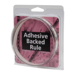 Made in USA - 3 Ft. Long x 1/2 Inch Wide, 1/16 Inch Graduation, Clear, Mylar Adhesive Tape Measure - Reads Top to Bottom, Vertical Rules - A1 Tooling