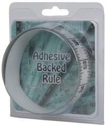 Made in USA - 6 Ft. Long x 1-1/4 Inch Wide, 1/16 Inch Graduation, Clear, Mylar Adhesive Tape Measure - Reads Top to Bottom, Vertical Rules - A1 Tooling