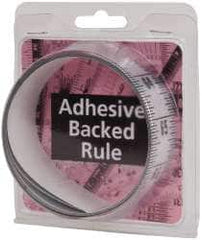 Made in USA - 6 Ft. Long x 1-1/4 Inch Wide, 1/16 Inch Graduation, Silver, Mylar Adhesive Tape Measure - Reads Top to Bottom, Vertical Rules - A1 Tooling