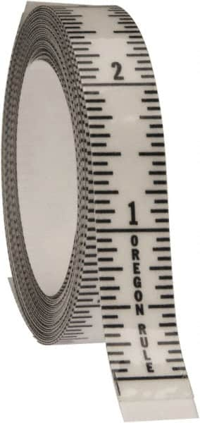 Made in USA - 9 Ft. Long x 1/2 Inch Wide, 1/16 Inch Graduation, Clear, Mylar Adhesive Tape Measure - Reads Bottom to Top, Vertical Rules - A1 Tooling