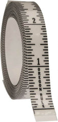 Made in USA - 9 Ft. Long x 1/2 Inch Wide, 1/16 Inch Graduation, Clear, Mylar Adhesive Tape Measure - Reads Bottom to Top, Vertical Rules - A1 Tooling