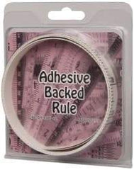 Made in USA - 6 Ft. Long x 1/2 Inch Wide, 1/10 Inch Graduation, White, Mylar Adhesive Tape Measure - Reads Top to Bottom, Vertical Rules - A1 Tooling