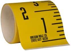 Made in USA - 6 Ft. Long x 3 Inch Wide, 1/4 Inch Graduation, Yellow, Mylar Adhesive Tape Measure - Reads Bottom to Top, Vertical Rules - A1 Tooling