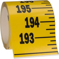 Made in USA - 20 Ft. Long x 3 Inch Wide, 1/4 Inch Graduation, Yellow, Mylar Adhesive Tape Measure - Reads Bottom to Top, Vertical Rules - A1 Tooling