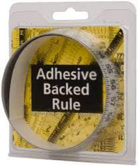 Made in USA - 3 Ft. Long x 1 Inch Wide, 1/8 Inch Graduation, Silver, Mylar Adhesive Tape Measure - Reads Left to Right, Horizontal-Half Scale - A1 Tooling