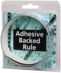 Made in USA - 3 Ft. Long x 1 Inch Wide, 1/8 Inch Graduation, Silver, Mylar Adhesive Tape Measure - Reads Right to Left, Horizontal-Half Scale - A1 Tooling