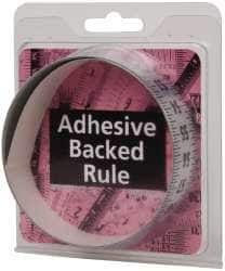 Made in USA - 3 Ft. Long x 1 Inch Wide, 1/8 Inch Graduation, Silver, Mylar Adhesive Tape Measure - Reads Bottom to Top, Vertical-Half Scale - A1 Tooling