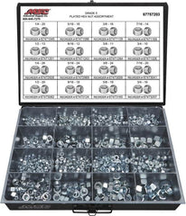 Value Collection - 1/4-20 to 3/4-16 Thread, 870 Piece Alloy Steel Nut Assortment - Grade 5 - A1 Tooling