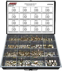 Value Collection - 1/4-20 to 3/4-16 Thread, 765 Piece Alloy Steel Nut Assortment - Grade 8 - A1 Tooling