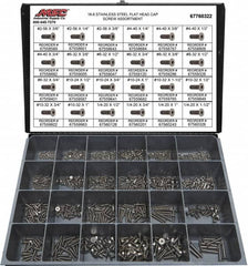 Value Collection - 1,095 Piece Stainless Steel Flat Head Cap Screws - #2-56 to 1/4-20 Thread, 18-8 - A1 Tooling