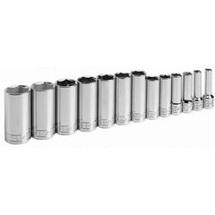 SK - 3/8" Drive Deep Socket Set - 1/4 to 1", Inch Measurement Standard - A1 Tooling