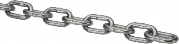 Peerless Chain - 3/16" Welded Proof Coil Chain - 800 Lb Capacity, Grade 30, Carbon Steel, Zinc Plated Finish - A1 Tooling