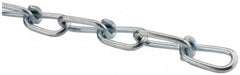 Made in USA - 0.162" Diam Steel Double Loop Chain - 365 Lb Load Limit, #4/0, Zinc Plated Finish, 2.19" Inside Length - A1 Tooling